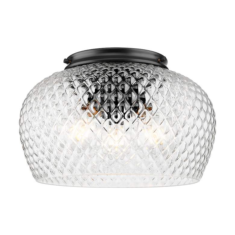 Image 6 Adeline 3 Light Flush Mount in Matte Black with Clear Glass Shade more views