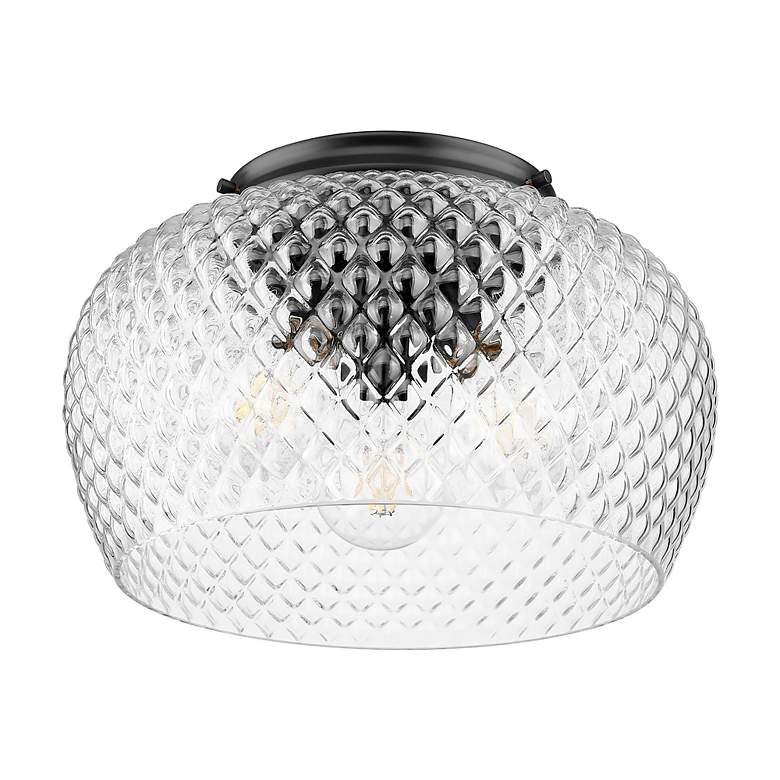 Image 7 Adeline 3 Light Flush Mount in Matte Black with Clear Glass Shade more views