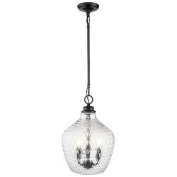Adeline 3-Light Pendant in Matte Black with Clear Glass