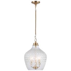 Adeline 3-Light Pendant in Modern Brushed Gold with Clear Glass