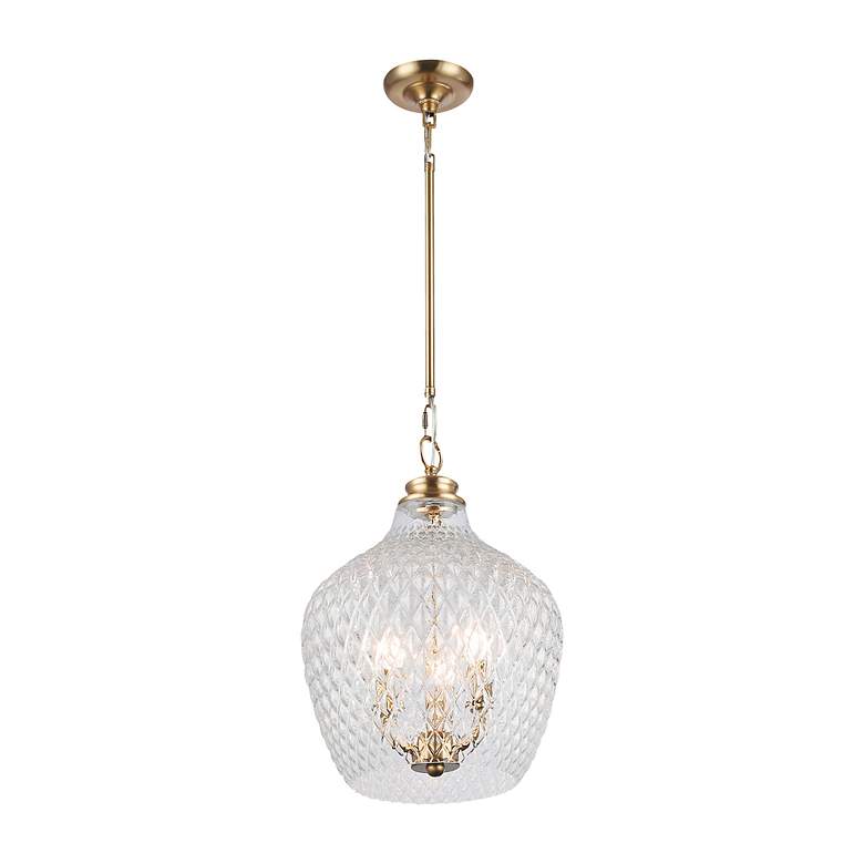 Image 5 Adeline 3-Light Pendant in Modern Brushed Gold with Clear Glass more views