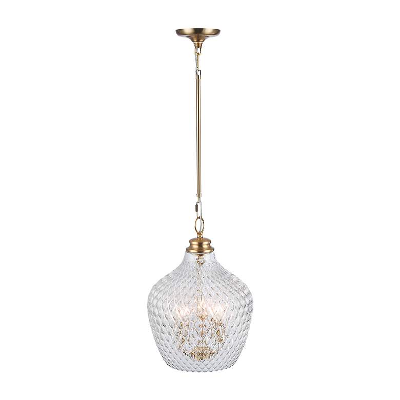 Image 7 Adeline 3-Light Pendant in Modern Brushed Gold with Clear Glass more views