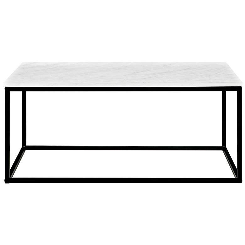 Image 5 Adeline 42 inch Wide Faux White Marble and Metal Coffee Table more views