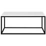 Adeline 42" Wide Faux White Marble and Metal Coffee Table in scene