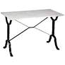 Adeline 42" Wide White Marble and Black Bar Table