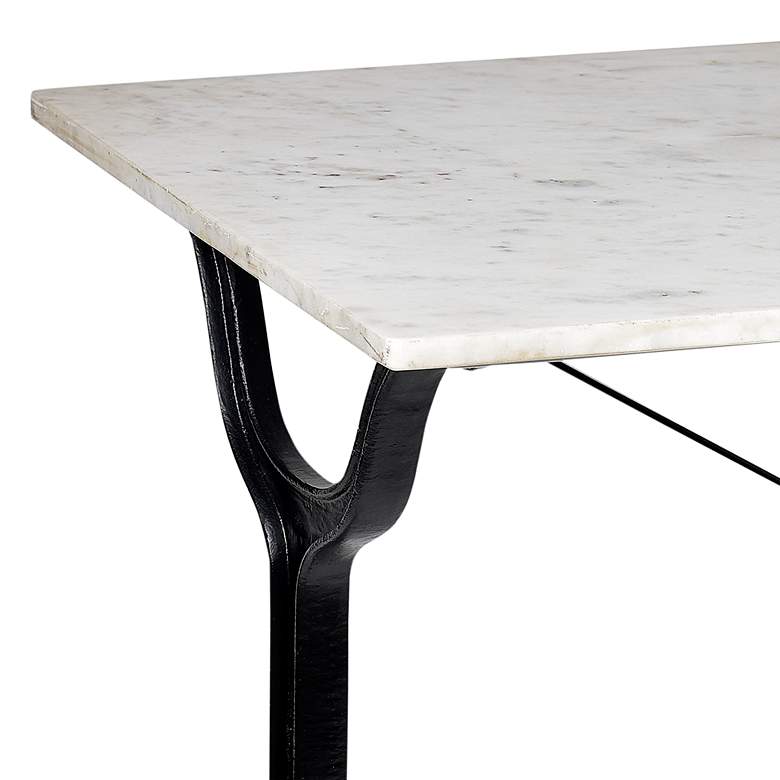 Image 2 Adeline 42" Wide White Marble and Black Bar Table more views