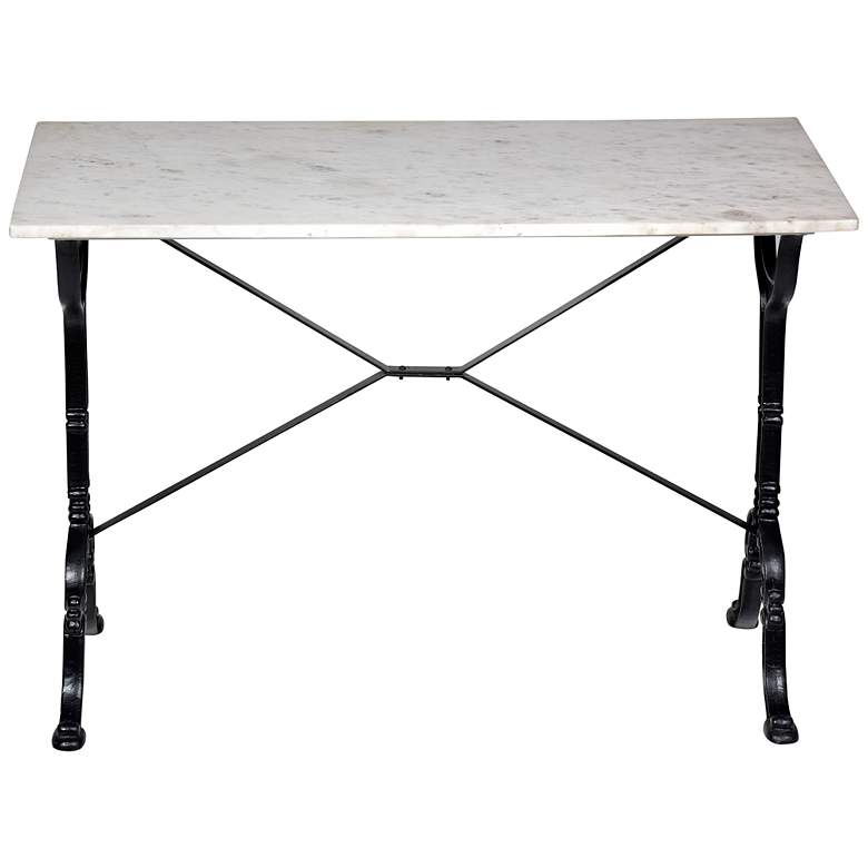Image 5 Adeline 42" Wide White Marble and Black Bar Table more views