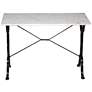 Adeline 42" Wide White Marble and Black Bar Table
