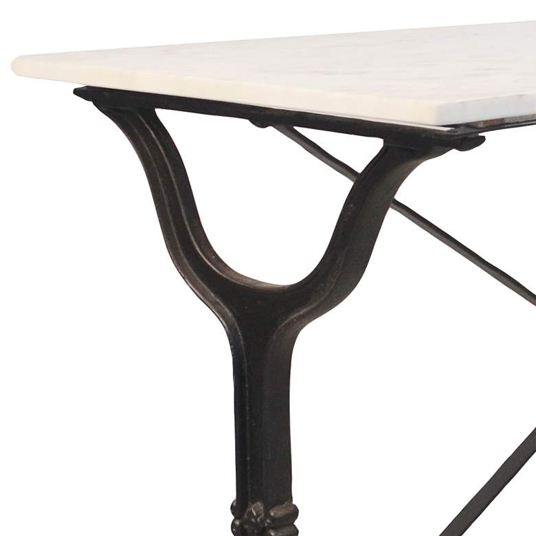 Image 3 Adeline 42"W White Marble Top and Black Base Console Table more views