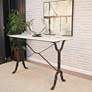 Adeline 42"W White Marble Top and Black Base Console Table