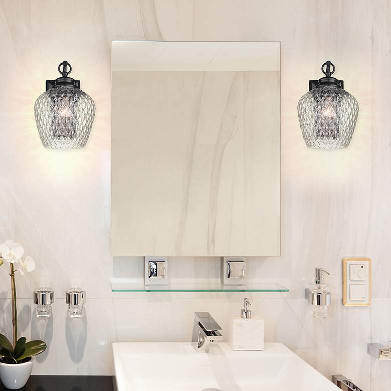 Image 5 Adeline 7 1/8" Wide 1-Light Matte Black Wall Sconce With Clear Glass more views