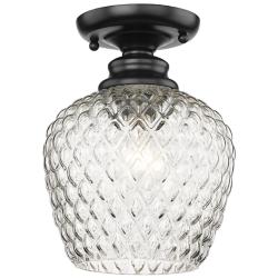 Adeline 7 1/8" Wide Semi-flush in Matte Black with Clear Glass