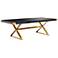 Adeline 94 1/2" Wide Black Lacquer and Gold Dining Table