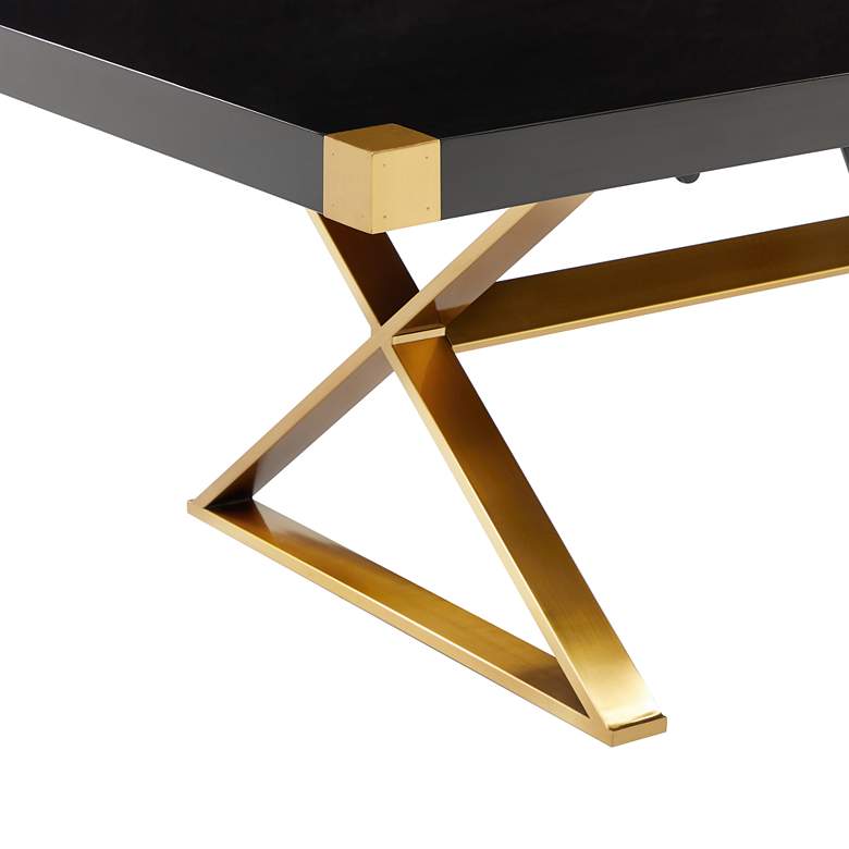 Image 3 Adeline 94 1/2" Wide Black Lacquer and Gold Dining Table more views