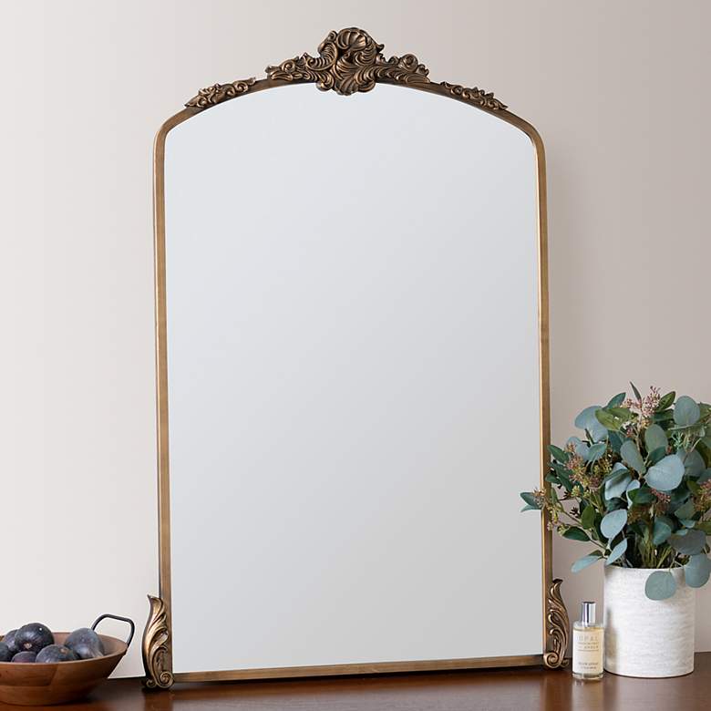 Image 1 Adeline Antique Gold 26 inch x 38 3/4 inch Ornate Wall Mirror