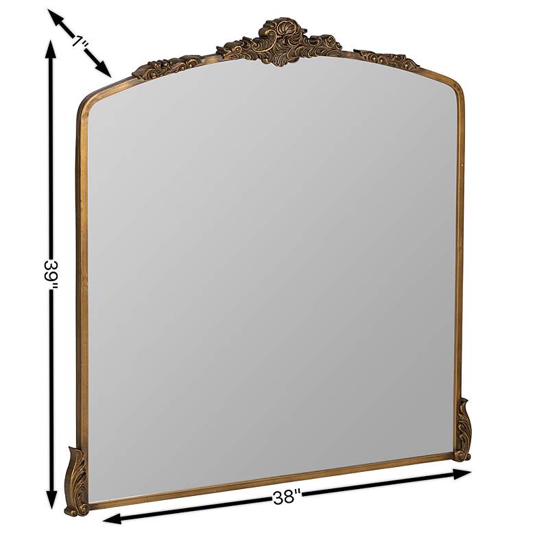 Image 7 Adeline Antique Gold 38" x 39" Ornate Wall Mirror more views