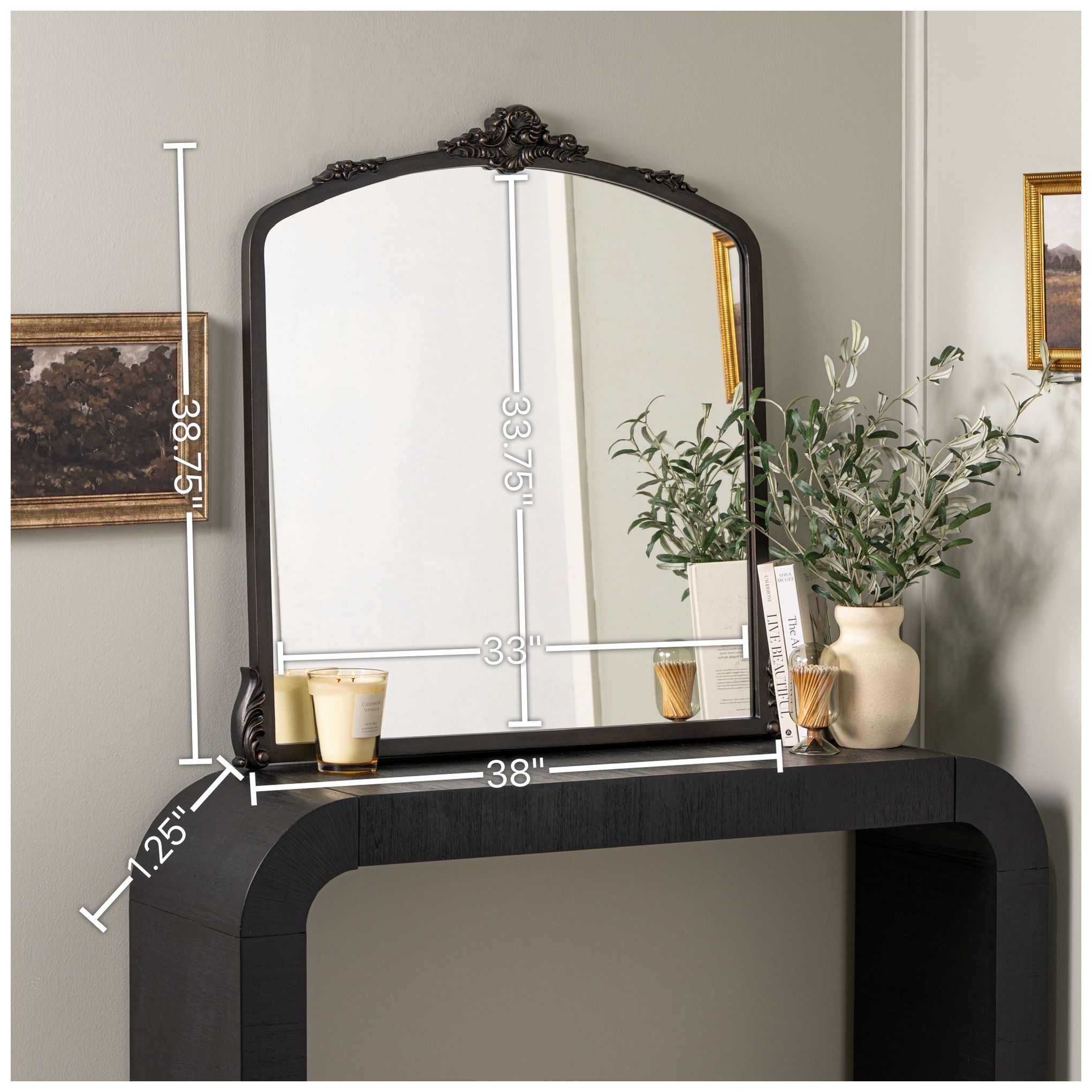 Adeline Bronze 37 3/4" x 39" Ornate Wall Mirror