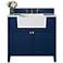 Adeline Heritage Blue 36"W White Marble Single Sink Vanity