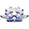 Adeline Lotus Flower Blue Crystal Votive Candle Holder
