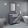 Adeline Sapphire Gray 36"W White Marble Single Sink Vanity