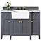 Adeline Sapphire Gray 48"W White Marble Single Sink Vanity