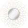 Adelino Distressed White 33 1/2" Round Sunburst Wall Mirror