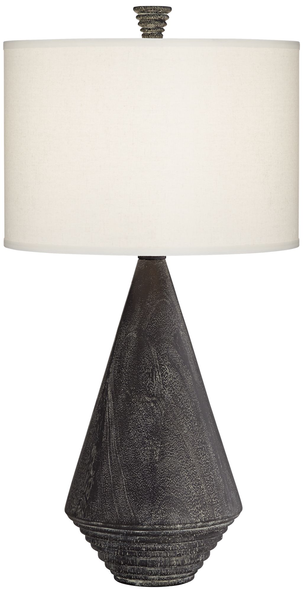 Image 2 Adelis 31" High Textured Black Modern Pyramid Table Lamp