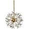 Adelle 12-Light Floral Crystal Pedal Sputnik Aged Brass Pendant Light