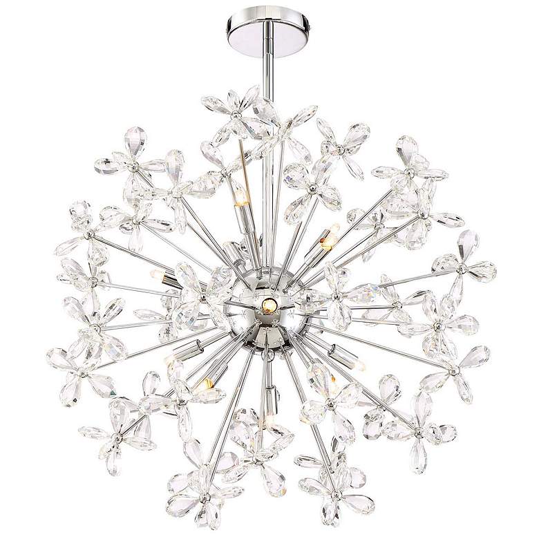 Image 1 Adelle 24 1/2" Wide Chrome and Crystal 12-Light Chandelier