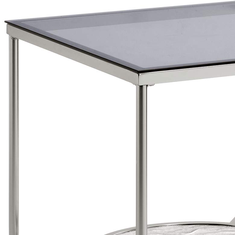 Image 2 Adelrik 21" Wide Chrome and Glass 1-Shelf End Table more views