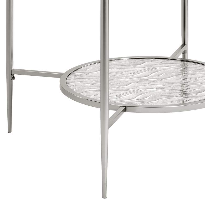 Image 3 Adelrik 21" Wide Chrome and Glass 1-Shelf End Table more views
