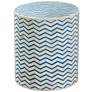 Aden 18" Natural Bone and Blue Accent Table