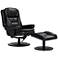 Aden Faux Leather Black Recliner Chair and Ottoman