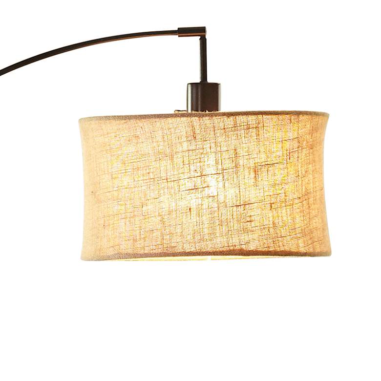 Image 2 Adesso 68" High Modern Burlap Shade Antique Bronze Arc Floor Lamp more views