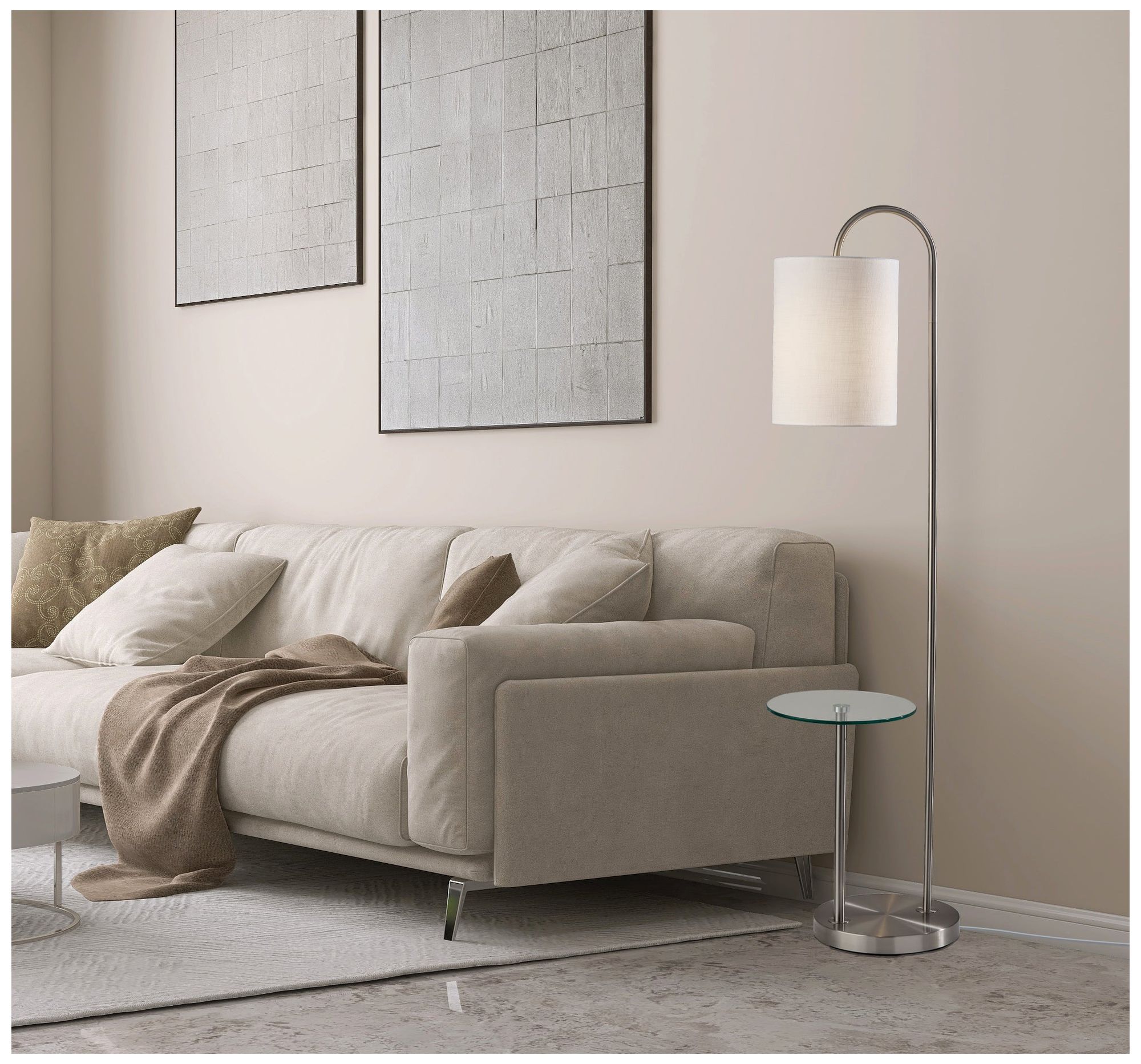 Image 2 Adesso Amira Shelf Floor Lamp - Brushed Steel more views