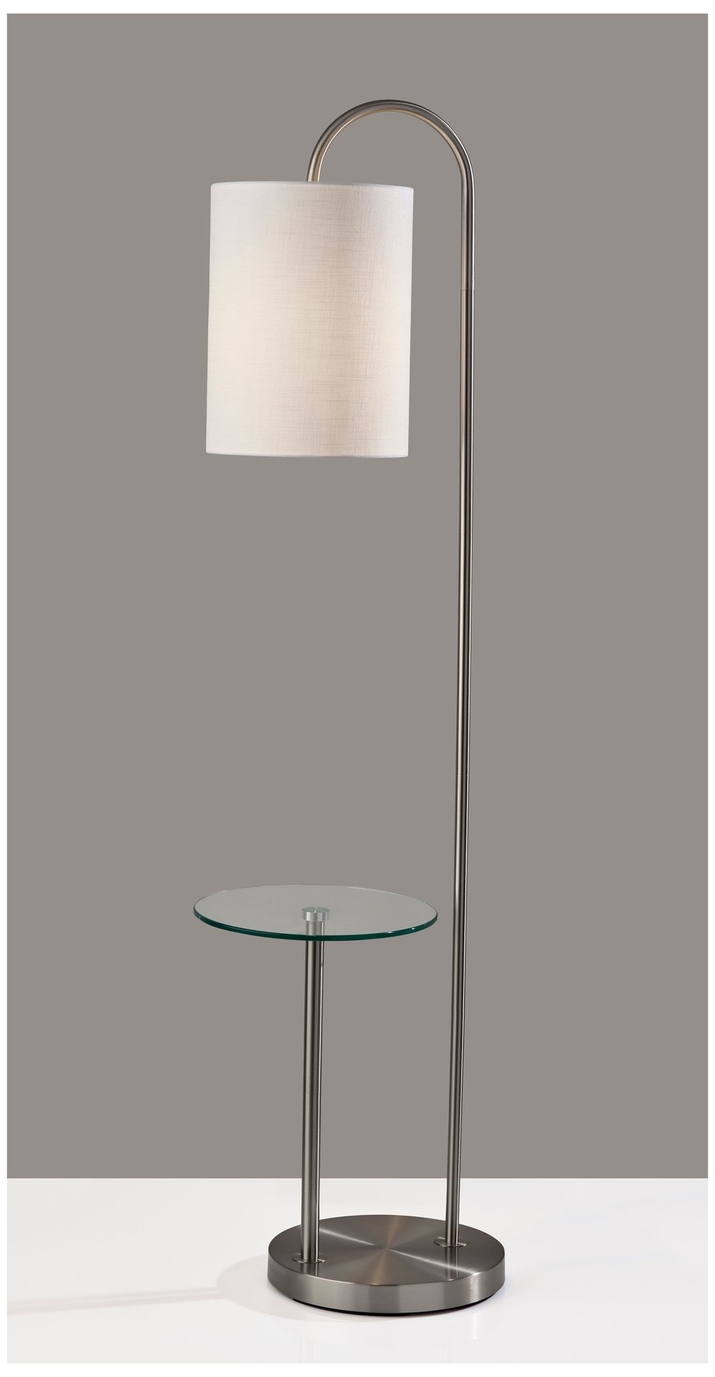 Image 3 Adesso Amira Shelf Floor Lamp - Brushed Steel more views