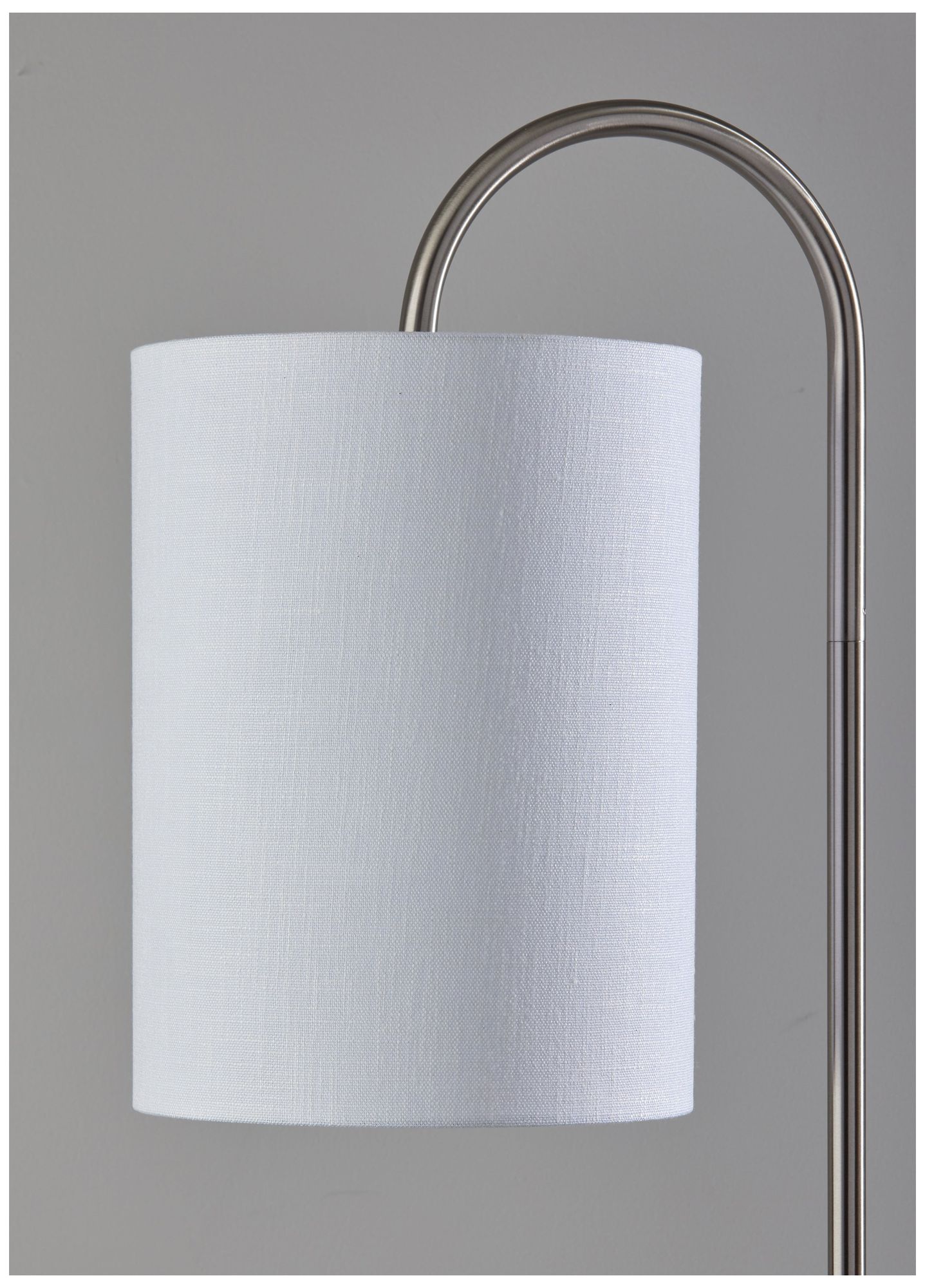 Adesso Amira Shelf Floor Lamp - Brushed Steel