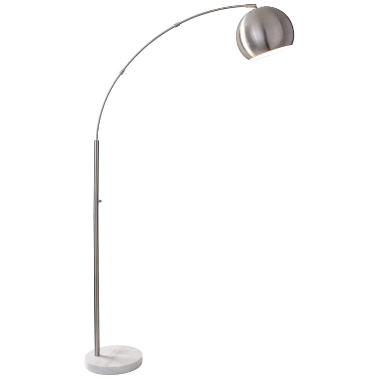 Image 1 Adesso Astoria 78" High Brushed Steel Metal Modern Arc Floor Lamp