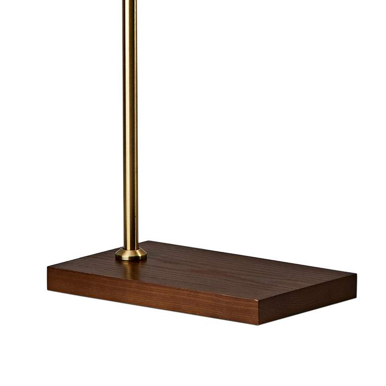 Image 3 Adesso Barrett Adjustable Height Walnut and Brass Modern LED Floor Lamp more views