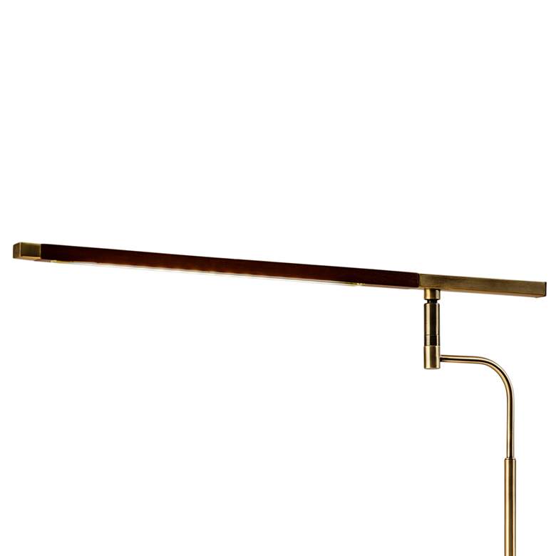 Image 4 Adesso Barrett Adjustable Height Walnut and Brass Modern LED USB Desk Lamp more views