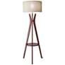 2_Adesso Bedford Modern Walnut Wood Tripod Floor Lamp with Shelf