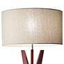 3_Adesso Bedford Modern Walnut Wood Tripod Floor Lamp with Shelf more views