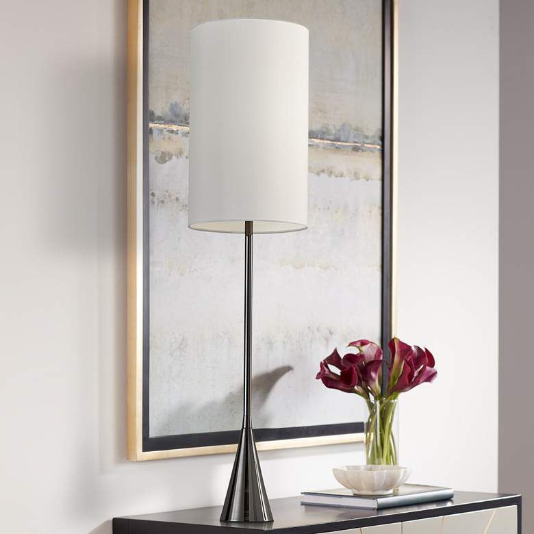 Image 1 Adesso Bella 36.5 inch High Black Nickel Modern Touch Table Lamp
