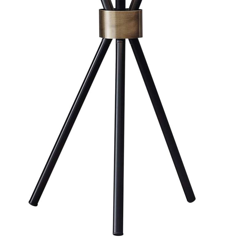 Image 4 Adesso Benson 25 1/2" Black and Antique Brass Tripod Table Lamp more views