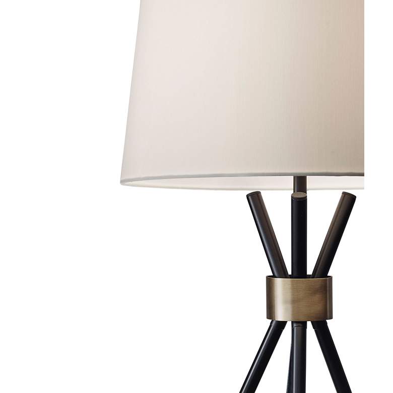 Image 4 Adesso Benson 60" Modern Black Metal Tripod Floor Lamp more views