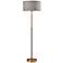 Adesso Bergen 59" High Modern Black and Antique Brass Floor Lamp