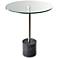 Adesso Blythe 17 3/4" Wide Glass and Black Marble Modern End Table