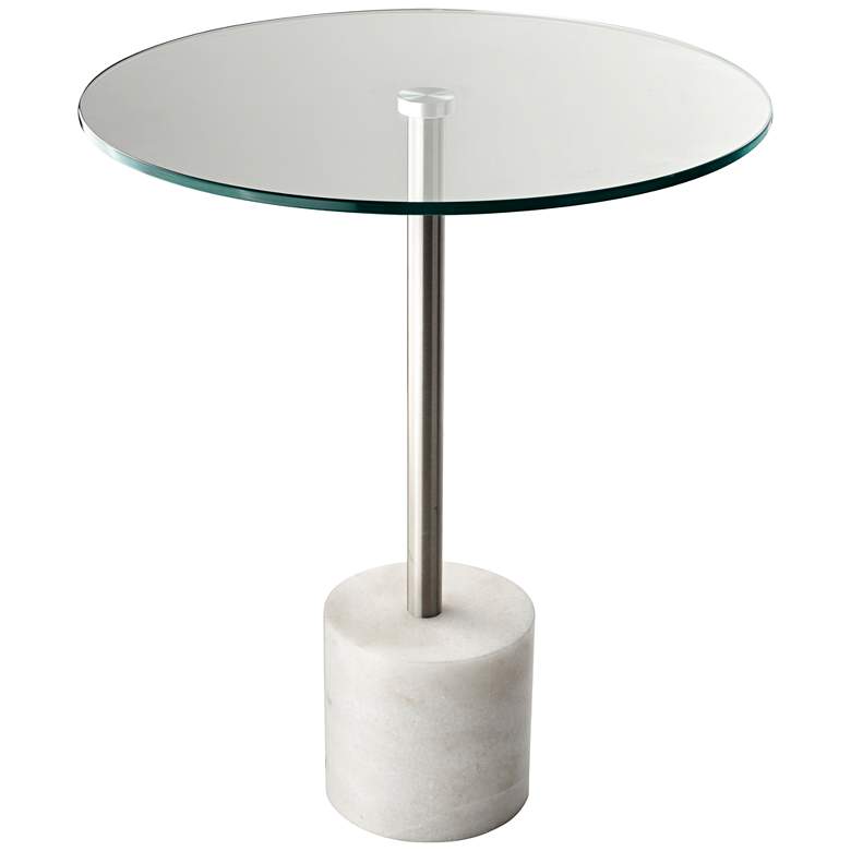 Image 1 Adesso Blythe 17 3/4 inch Wide Glass and White Marble Modern End Table