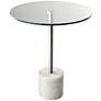 Adesso Blythe 17 3/4" Wide Glass and White Marble Modern End Table