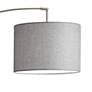 Adesso Bowery 73 1/2" Gray and Brushed Steel Modern Arc Floor Lamp